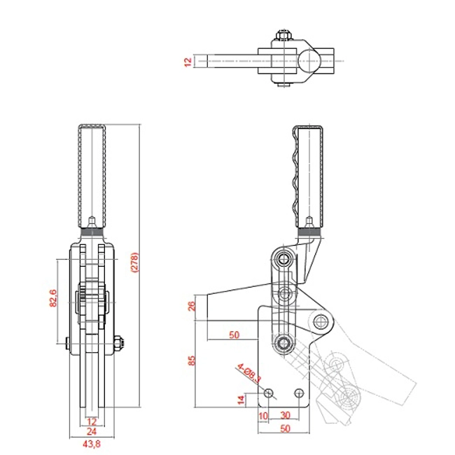 Vendita online Bloccaggio saldabile serie pesante base dritta braccio fisso 1220 Kg.